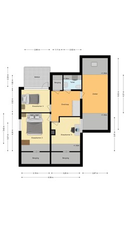 Plattegrond - Frederik Hendrikstraat 18, 7681 GG Vroomshoop - Eerste verdieping.jpg